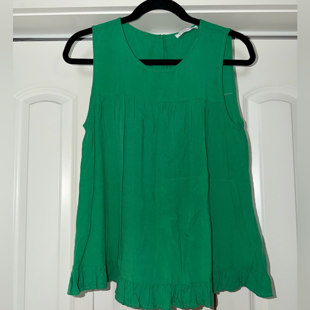 Staccato Emerald Green Sleeveless Ruffle-Hem Camisole